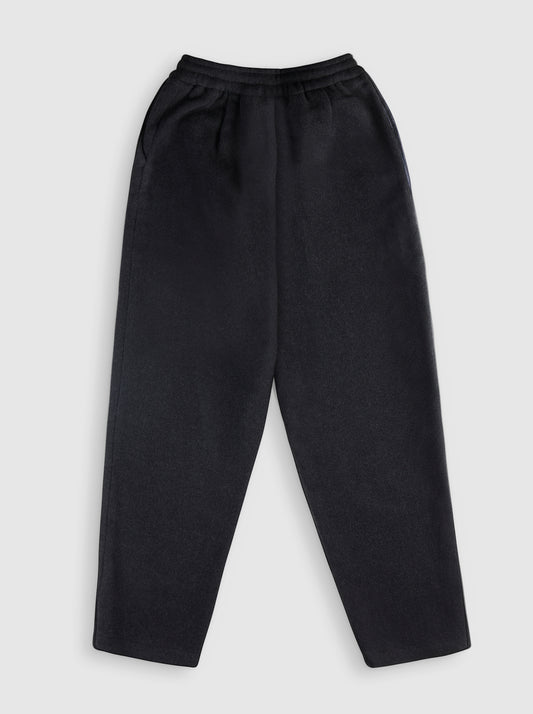 Black Luxury Wool Relax Track Trouser