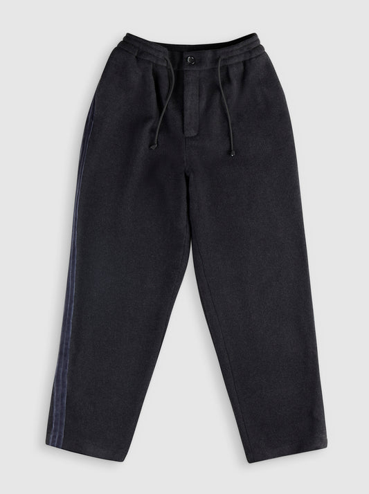 Black Luxury Wool Relax Track Trouser