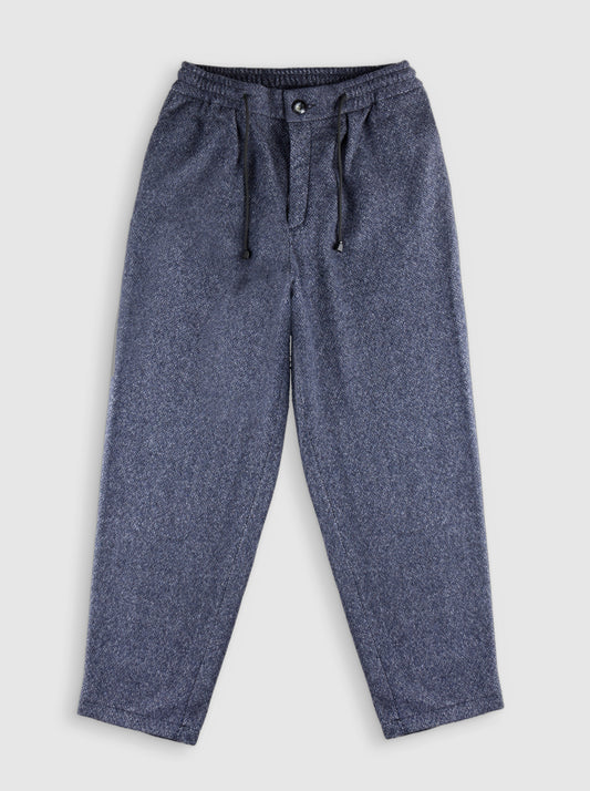 Blue Luxury Wool Relax Track Trouser