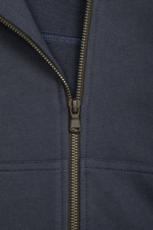 NAVY COMBED COTTON CASHMERE HOOD